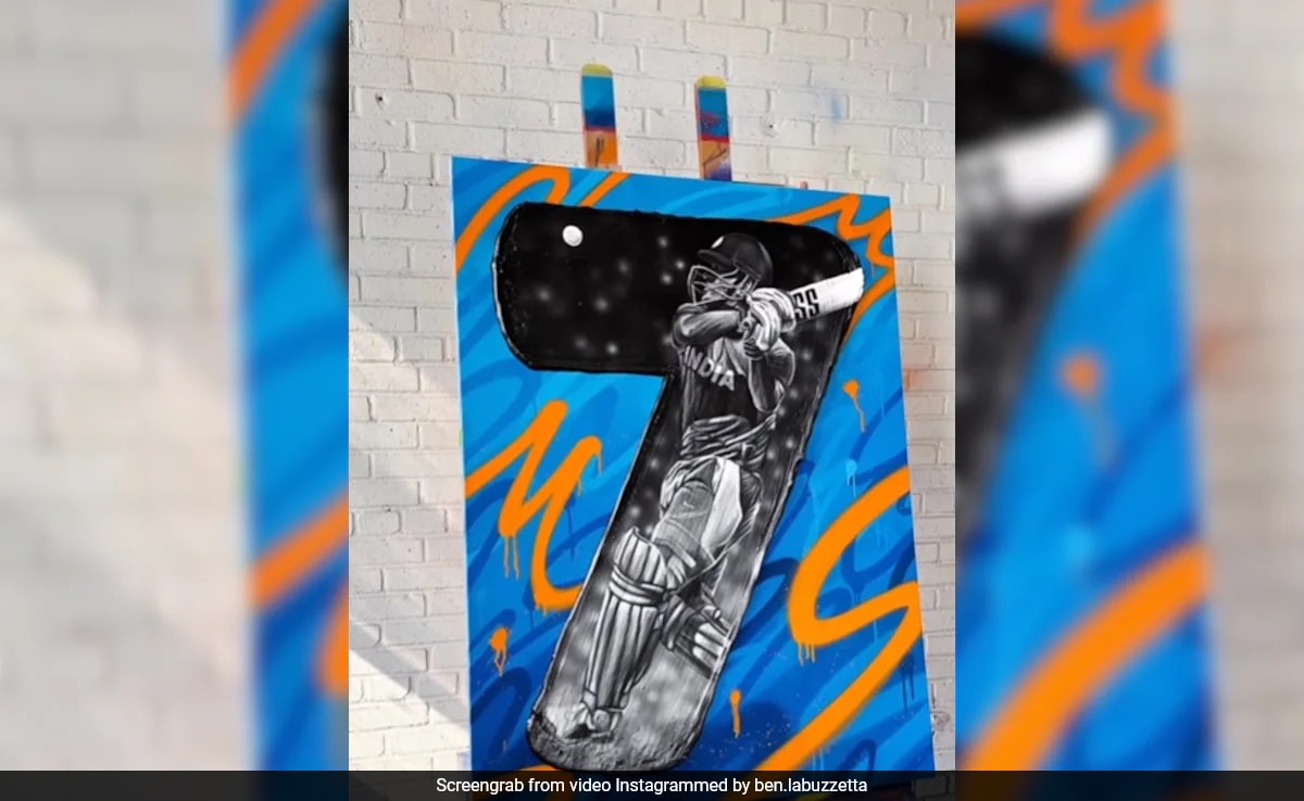 MS Dhoni Tribute: Artist's Innovation in Capturing Iconic Moment