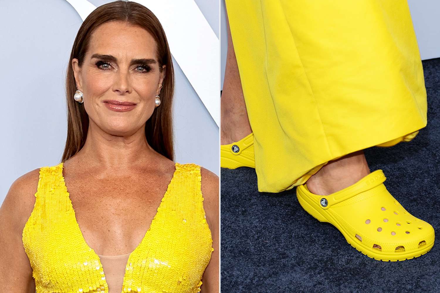 Brooke Shields Shines in Yellow Crocs at 2024 Tony Awards