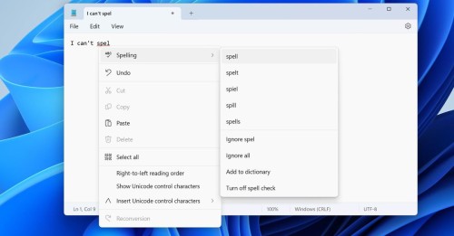 Microsoft Launches Spellcheck Update for Notepad in Windows 11