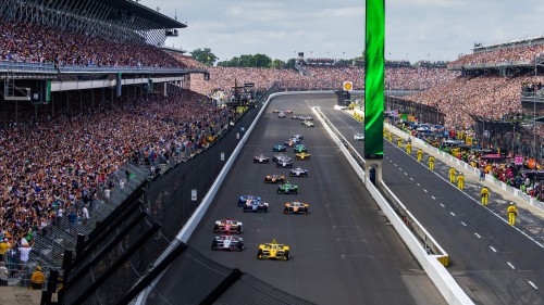 Austin Butler and Jodie Comer Wave Green Flag at 2024 Indy 500